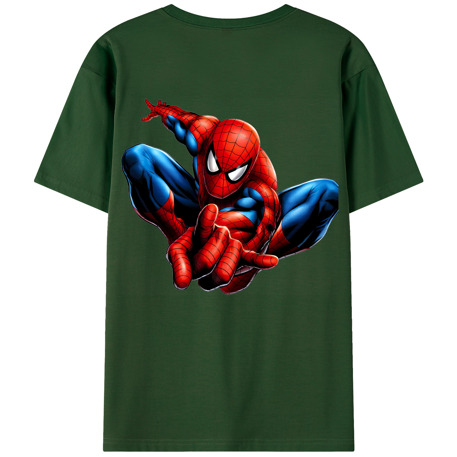 （画像用） Spider Man スパイダーマン 綿100％半袖Tシャツ（背面プリント）